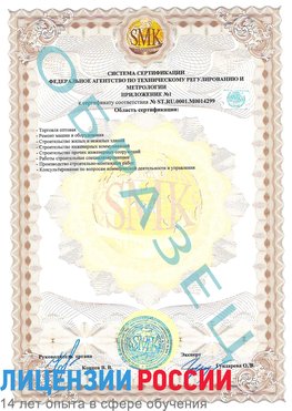 Образец сертификата соответствия (приложение) Усинск Сертификат ISO 14001